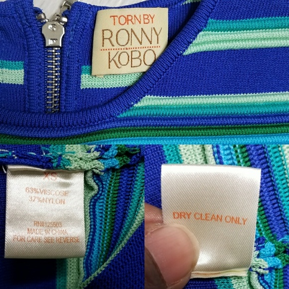 TORN BY TONNY KOBO Paz Ottoman Stripes Dress Sz XS - Picture 6 of 6